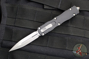 Microtech Dirac- Double Edge- Black Handle- Apocalyptic Blade HW 225-10 AP