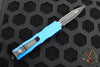 Microtech Dirac OTF Knife- Double Edge- Blue Handle- Black Full Serrated Blade and HW 225-3 BL