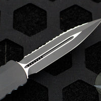 Microtech Dirac OTF Knife- Double Edge- Tactical- Black Handle- Black Full Serrated Blade and HW 225-3 T