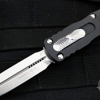 Microtech Dirac OTF Knife- Double Edge- Black Handle- Satin Blade 225-4