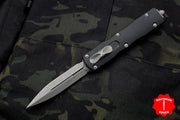 Microtech Dirac Delta OTF Knife- Double Edge- Black Handle- Apocalyptic Blade 227-10 AP