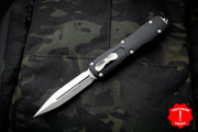 Microtech Dirac Delta OTF Knife- Black Handle- Stonewash Blade 227-10