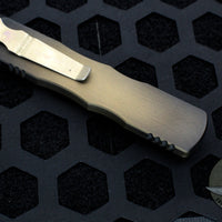 Microtech Dirac Delta OTF Knife- Double Edge- Antique Bronze- Bronze Apocalyptic Blade 227-13 APABS