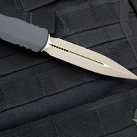 Microtech Dirac Delta OTF Knife- Black Handle- Bronzed Apocalyptic Finished Blade 227-13 AP