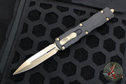 Microtech Dirac Delta OTF Knife- Black Handle- Bronze Finished Blade 227-13