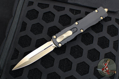 Microtech Dirac Delta OTF Knife- Black Handle- Bronze Finished Blade 227-13