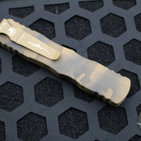 Microtech Dirac Delta OTF Knife- Double Edge- Coyote Camo Handle- Coyote Camo Plain edge Blade 227-1 CCS