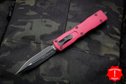 Microtech Dirac Delta Red Double Edge OTF Knife Black Blade 227-1 RD