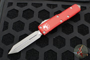 Microtech UTX-85 OTF Knife- Spartan Edge- Red Handle- Apocalyptic Blade 230-10 APRD