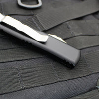Microtech UTX-85 OTF Knife- Spartan Edge- Black With Stonewash Blade 230-10