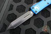 Microtech UTX-85 OTF Knife- Spartan Edge- Blue Handle- Black Blade 230-1 BL