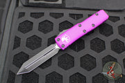Microtech UTX-85 OTF Knife- Spartan Edge- Violet Handle- Black Blade 230-1 VI