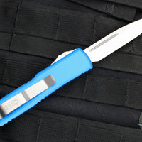 Microtech UTX-85 OTF Auto Knife- Single Edge- Blue Handle- Stonewash Blade 231-10 BL