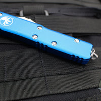Microtech UTX-85 OTF Auto Knife- Single Edge- Blue Handle- Stonewash Blade 231-10 BL