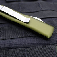 Microtech UTX-85 OTF Knife- Single Edge- OD Green Handle- Apocalyptic Part Serrated Blade 231-11 OD
