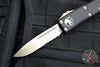 Microtech UTX-85 OTF Knife- Single Edge- Black Handle- Bronzed Part Serrated Blade 231-14