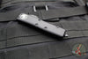 Microtech UTX-85 OTF Knife- Single Edge- Tactical- Black Handle- Part Serrated Black Blade 231-2 T