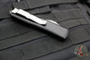 Microtech UTX-85 Black OTF Knife- Single Edge- Black Handle- Part Serrated Satin Blade 231-5