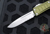 Microtech UTX-85 II OTF Knife- Single Edge- OD Green With Stonewash Part Serrated Blade 231II-11 ODS