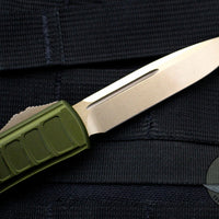 Microtech UTX-85 II OTF Knife- Single Edge- OD Green With Bronze Blade 231II-13 ODS