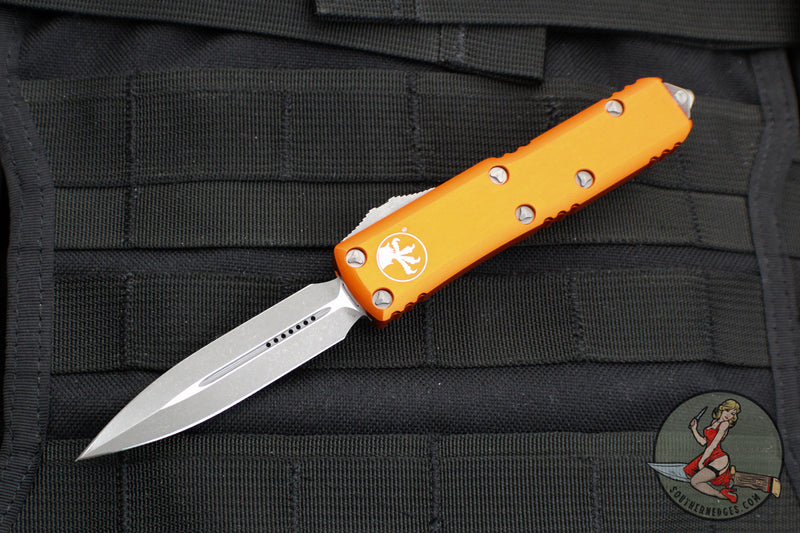 Microtech UTX-85 OTF Knife- Double Edge- Orange Handle