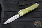 Microtech UTX-85- Double Edge- Distressed OD Green- Apocalyptic Finished Plain Edge Blade 232-10 DOD