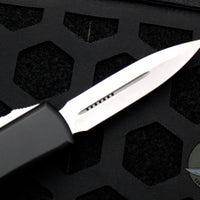 Microtech UTX-85 OTF Knife- Double Edge- Black Handle- Stonewash Blade 232-10
