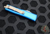 Microtech UTX-85 OTF Knife- Double Edge- Blue Handle- Bronzed Apocalyptic Blade 232-13 APBL