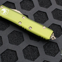Microtech UTX-85 OTF Knife- Double Edge- OD Green Handle with Bronzed Apocalyptic Blade 232-13 APOD