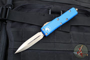Microtech UTX-85 OTF Knife- Double Edge- Blue Handle- Bronzed Blade 232-13 BL