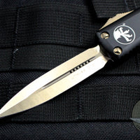 Microtech UTX-85 OTF Knife- Double Edge- Black Handle- Bronzed Blade 232-13