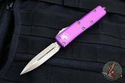 Microtech UTX-85 OTF Knife- Double Edge- Violet Handle- Bronzed Blade 232-13 VI