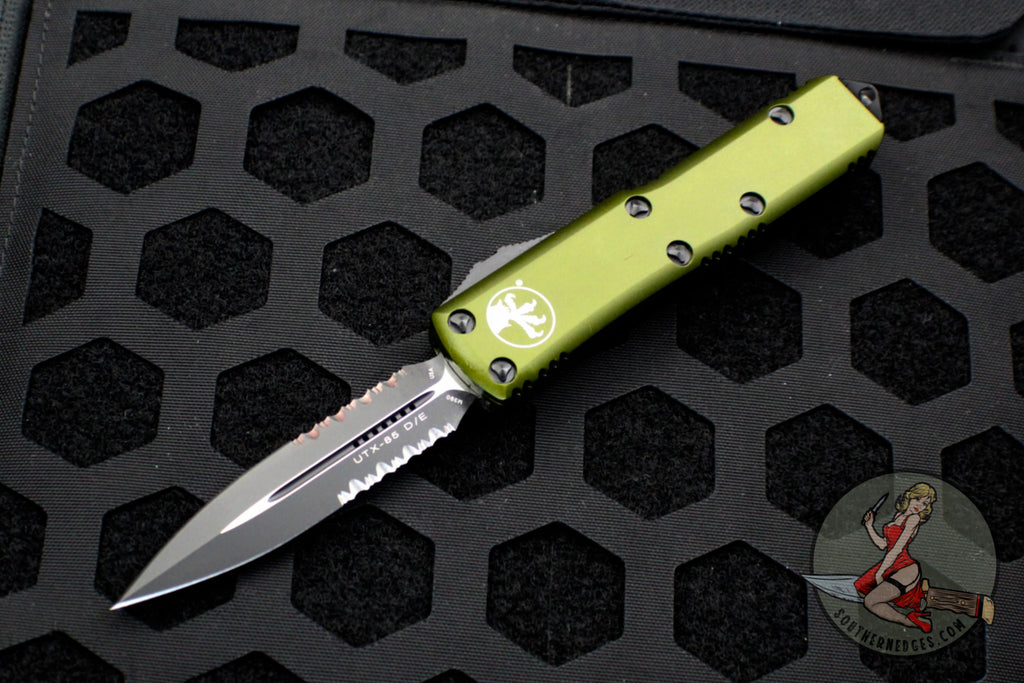 Microtech UTX-85 OD Green D/E Knife Part Serrated Black Blade 232-2 OD