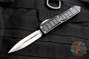 Microtech UTX-85 II Stepped Black Double Edge OTF Knife Stonewashed Blade 232II-10 S