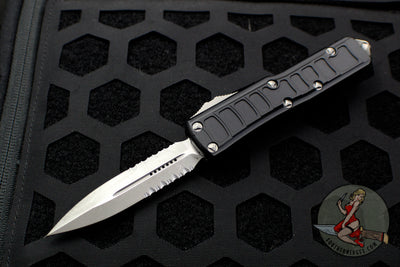 Microtech UTX-85 II Stepped Black Double Edge OTF Knife Apocalyptic Part Serrated Blade 232II-11 APS