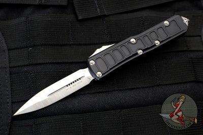 Microtech UTX-85 II OTF Knife- DE- Stepped Black Handle with Satin Blade 232II-4 S