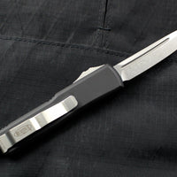 Microtech UTX-85 OTF Knife- Tanto Edge- Black Handle- Stonewash Blade 233-10