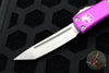 Microtech UTX-85 OTF Knife- Tanto Edge- Violet With Stonewash Plain Edge Blade 233-10 VI