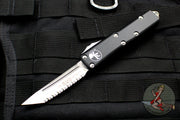 Microtech UTX-85 OTF Knife- Tanto Edge- Stonewash Full Serrated blade 233-12