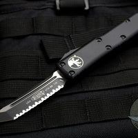 Microtech UTX-85 Black Tanto Edge OTF Knife Black Full Serrated Blade 233-3 T