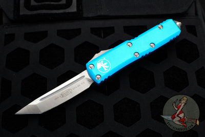 Microtech Turquoise UTX-85 OTF Knife- Tanto Edge- Turquoise Handle- Satin Blade 233-4 TQ