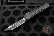 Microtech UTX-85 II Stepped Black Tactical Tanto Edge OTF Knife Black Full Serrated Blade 233II-3 TS