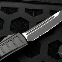 Microtech UTX-85 II Stepped Black Tactical Tanto Edge OTF Knife Black Full Serrated Blade 233II-3 TS