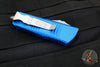 Microtech Mini Troodon OTF Knife- Double Edge- Blue Handle- Apocalyptic Blade 238-10 APBL