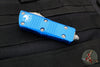 Microtech Mini Troodon OTF Knife- Double Edge- Blue Handle- Apocalyptic Blade 238-10 APBL