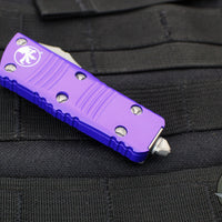 Microtech Mini Troodon OTF Knife- Double Edge- Purple Handle- Apocalyptic Blade 238-10 APPU