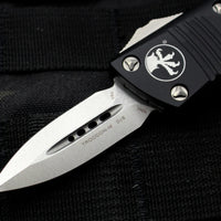 Microtech Mini Troodon OTF Knife- Double Edge- Black Handle- Stonewash Blade 238-10