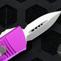 Microtech Mini Troodon OTF-Double Edge- Violet With Stonewash Blade 238-10 VI