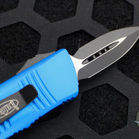 Microtech Mini Troodon OTF Knife- Double Edge- Blue With Black Blade 238-1 BL