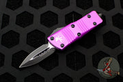 Microtech Mini Troodon OTF Knife- Double Edge- Violet With Black Blade 238-1 VI